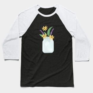 Mason Jar with Flowers Baseball T-Shirt